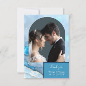 Luxuriöse Blue Watercolor Abstrakt Pearlescent Dankeskarte (Vorderseite)