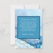 Luxuriöse Blue Watercolor Abstrakt Pearlescent Dankeskarte (Rückseite)