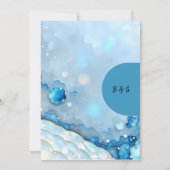 Luxuriöse Blue Watercolor Abstrakt Pearlescent Einladung (Rückseite)