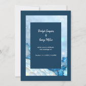 Luxuriöse Blue Watercolor Abstrakt Pearlescent Einladung (Vorderseite)