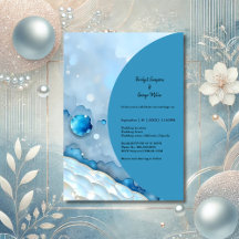 Luxuriöse Blue Watercolor Abstrakt Pearlescent