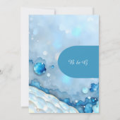 Luxuriöse Blue Watercolor Abstrakt Pearlescent Einladung (Rückseite)