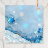 Luxuriöse Blue Watercolor Abstrakt Pearlescent Geschenkanhänger (Rückseite)