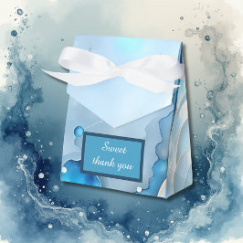 Luxuriöse Blue Watercolor Abstrakt Pearlescent Geschenkschachtel