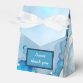 Luxuriöse Blue Watercolor Abstrakt Pearlescent Geschenkschachtel (Vorderseite)