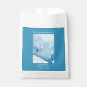 Luxuriöse Blue Watercolor Abstrakt Pearlescent Geschenktütchen (Vorderseite)