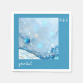 Luxuriöse Blue Watercolor Abstrakt Pearlescent Serviette (Vorderseite)