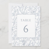 Luxuriöse blühende Blumenmuster Hochzeit Tischnumm Einladung (Vorderseite)