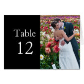 Luxuriöse Blume Hochzeit Foto Kiss Tischkarte (Vorderseite (Horizontal))