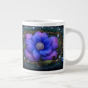 Luxuriöse Blume mit aufwendigem Rahmen Jumbo-Tasse