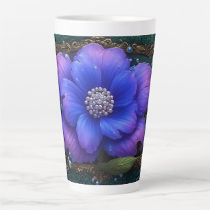 Luxuriöse Blume mit aufwendigem Rahmen Milchtasse