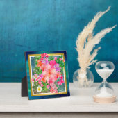 Luxuriöse Blume Rosa, Grün, Lila, Gold Fotoplatte (InSitu)