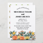 Luxuriöse Blumenhochzeit - individuell anpassbar Einladung (Vorne/Hinten)