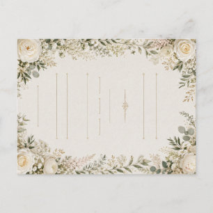 Luxuriöse Blumenhochzeits-Einladung Postkarte