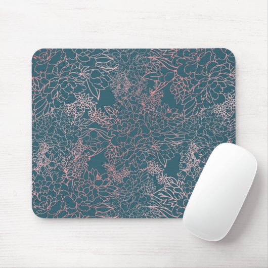 Luxuriöse Blumenkorallenstriche machen das Design  Mousepad (Mit Mouse)