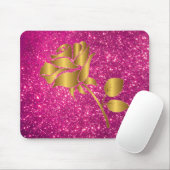 Luxuriöse Blumenrosa Glitzer Geschenke Mousepad (Mit Mouse)