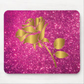 Luxuriöse Blumenrosa Glitzer Geschenke Mousepad (Vorne)