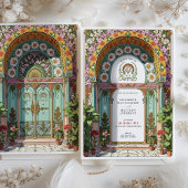 Luxuriöse Blumenstrasse Jugendstil-Hochzeit Einladung