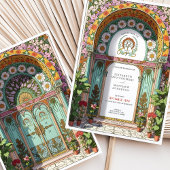 Luxuriöse Blumenstrasse Jugendstil-Hochzeit Einladung