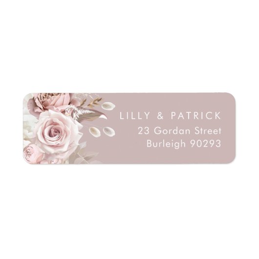 Luxuriöse Blush Moderne Hochzeitsstimmung Rücksend (Vorne)