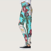 Luxuriöse boho blauer Himmel Sommerlichtmuster Ros Leggings (Links)