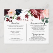 Luxuriöse Boho farbenfrohe Blumenzettel Details zu Begleitkarte (Vorderseite)