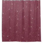 Luxuriöse bordeauxfarbene Glitzer Konfetti Duschvorhang (Vorderseite)