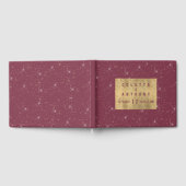 Luxuriöse bordeauxfarbene Glitzer Konfetti Gästebuch (Voll)