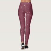 Luxuriöse bordeauxfarbene Glitzer Konfetti Leggings (Rückseite)