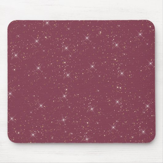 Luxuriöse bordeauxfarbene Glitzer Konfetti Mousepad (Vorne)