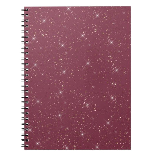 Luxuriöse bordeauxfarbene Glitzer Konfetti Notizblock (Vorderseite)