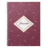 Luxuriöse bordeauxfarbene Glitzer Konfetti Notizblock (Vorderseite)