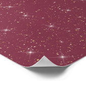 Luxuriöse bordeauxfarbene Glitzer Konfetti Poster (Ecke)