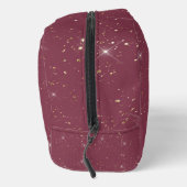 Luxuriöse bordeauxfarbene Glitzer Konfetti Waschbeutel (Rechts)