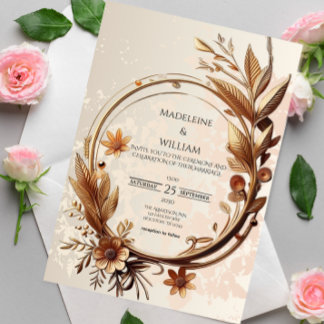 Luxuriöse Botanische Elegant Hochzeit Einladung