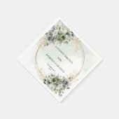 Luxuriöse Botanische Grüne Hochzeitsservietten Serviette (Ecke)