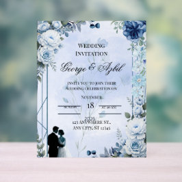 Luxuriöse botanische Hochzeitseinladung Acrylschild