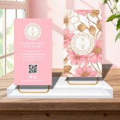 Luxuriöse Botanische Monogram Logo Aquarell Visitenkarte