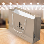 Luxuriöse Boutique Logo-hinzufügen Beige neutrale Große Geschenktüte