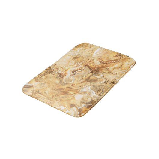 Luxuriöse Braun-Gold Aquarelle Kunst Badematte (Schrägansicht)