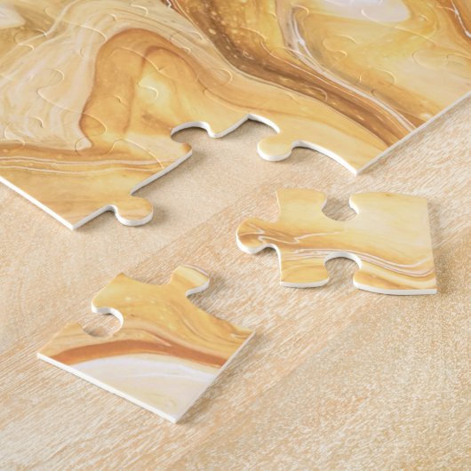 Luxuriöse Braun-Gold Aquarelle Kunst Puzzle (Seite)