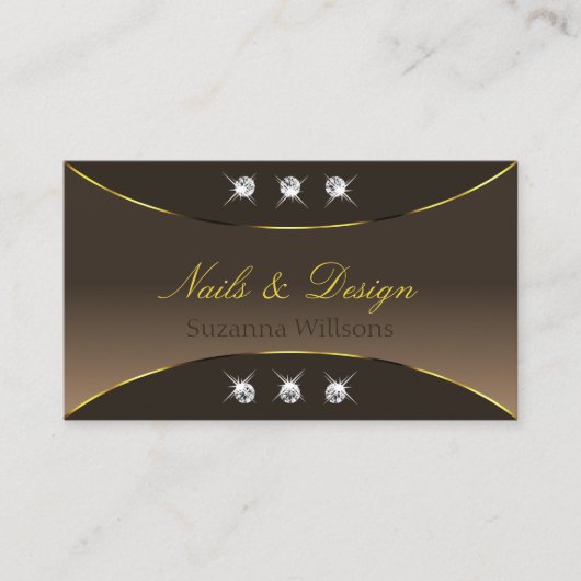 Luxuriöse Braun mit goldfarbenen, Verzierten Spark Visitenkarte (Vorderseite)