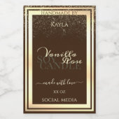 Luxuriöse braune Produktverpackung Etikett Gold Ra (Einzelnes Label)