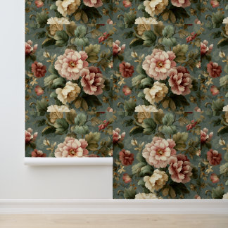 Luxuriöse britische Vintage-Klassiker mit floralem Tapete