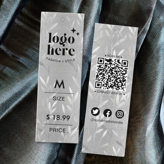 Luxuriöse Brushed Metal Silver Blätter Price Hang  Telefonnummerkarte