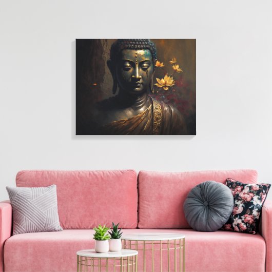 Luxuriöse Buddha Portrait Painting Leinwanddruck (Insitu (Wohnzimmer))