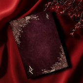 Luxuriöse Burgundy Floral Gold Islamische Hochzeit Einladung