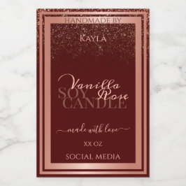 Luxuriöse Burgundy Produktverpackungen Labels Rose Lebensmitteletikett