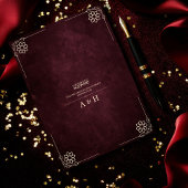 Luxuriöse Burgundy Vintag Gold Islamic Wedding Einladung