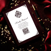 Luxuriöse Burgundy & White QR Code Islamische Hoch Einladung